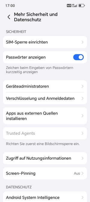 Wählen Sie SIM-Sperre einrichten