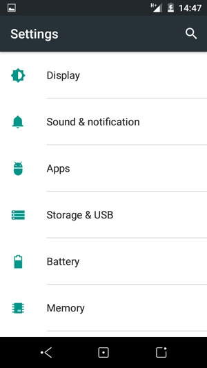Scroll to and select Battery