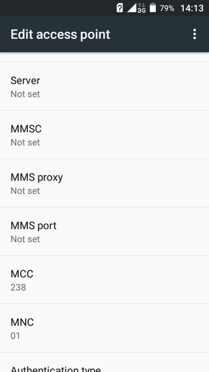 Scroll down and enter MMS information