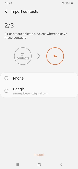 Select your Google account