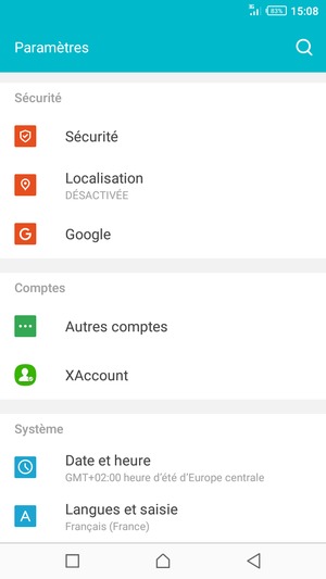Faites défiler et sélectionnez Sécurité