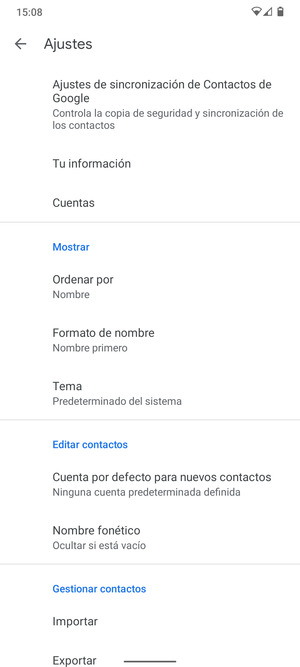 Desplácese y seleccione Importar
