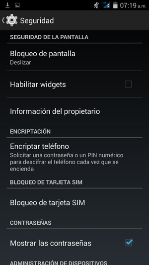 Seleccione Bloqueo de pantalla