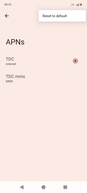 Select Reset to default
