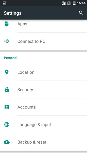 Scroll to and select Accounts