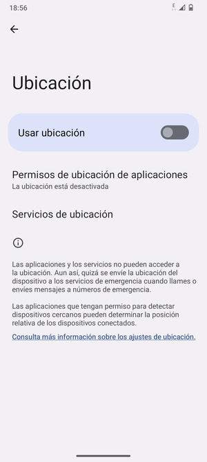 Desactive Usar ubicación