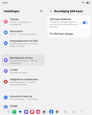 Selecteer Pin SIM-kaart wijzigen