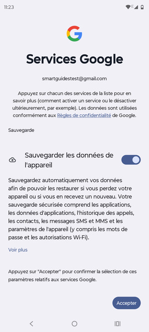 Sélectionnez Accepter