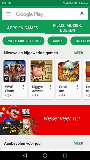 Selecteer de zoekbalk