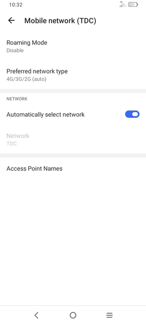 To change network if network problems occur, turn off Automatically select network