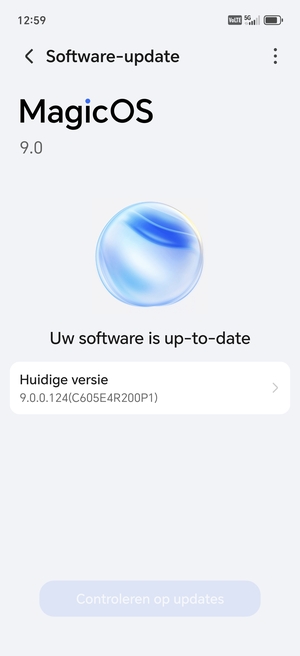 Als uw telefoon up-to-date is, zult u het volgende scherm zien