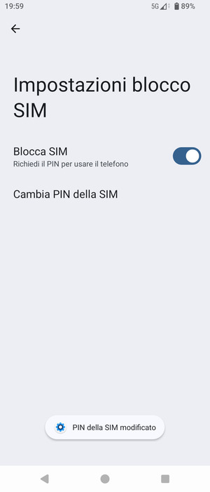 Il tuo PIN della SIM è stato modificato