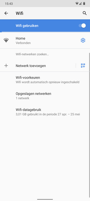 U bent nu verbonden met het WiFi-netwerk