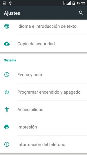 Desplácese y seleccione Información del teléfono