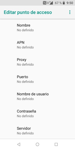 Introduzca la información de Internet