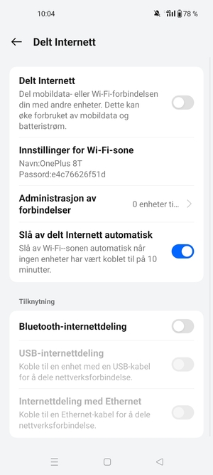 Velg Innstillinger for Wi-Fi-sone