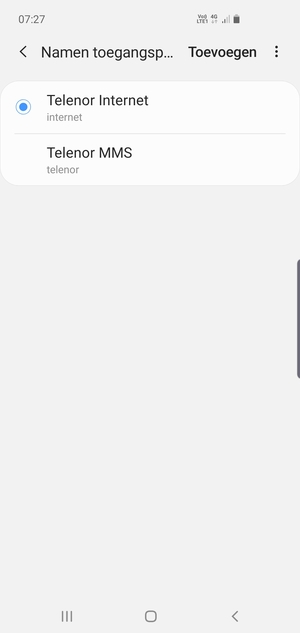 Selecteer de Menu-knop