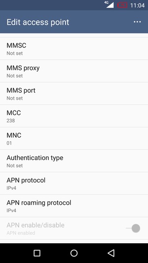 Scroll down and enter MMS information