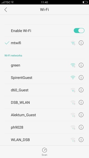You are now connected to the Wi-Fi network