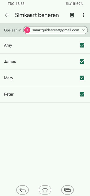 Selecteer de Menu-knop