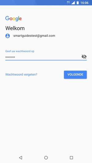 Voer uw wachtwoord in en selecteer VOLGENDE
