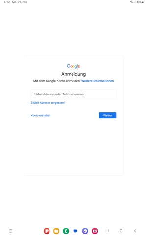 Geben Sie Ihre Gmail Adresse ein und wählen Sie Weiter