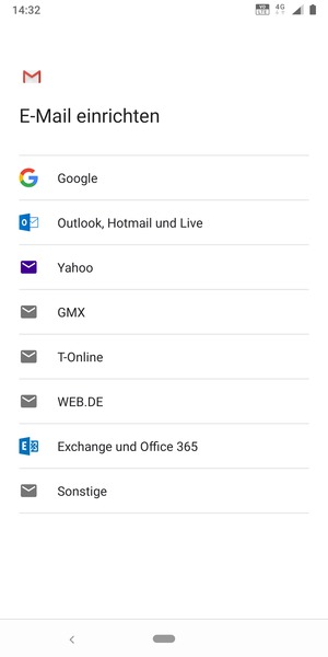 Wählen Sie Exchange und Office 365