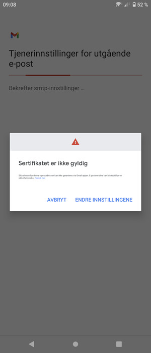 Velg ENDRE INNSTILLINGENE