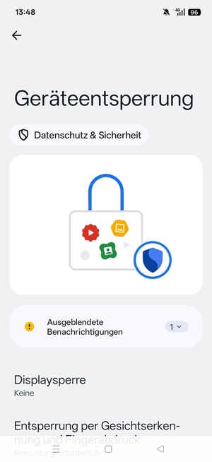 Wählen Sie Displaysperre
