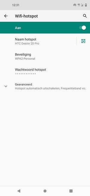 Uw telefoon is nu geïnstalleerd voor gebruik als modem