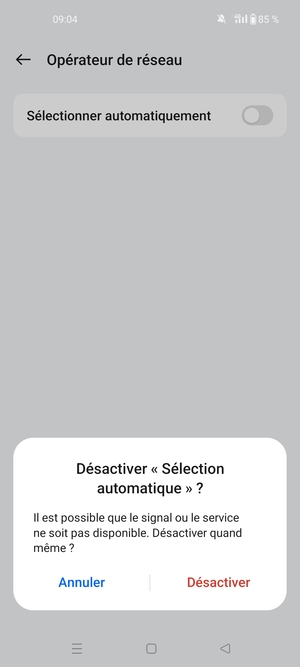 Sélectionnez Désactiver