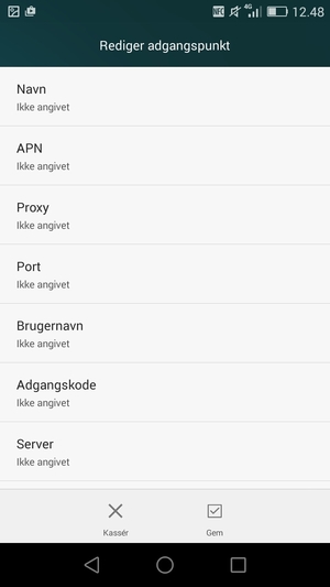 Indtast internet-oplysninger