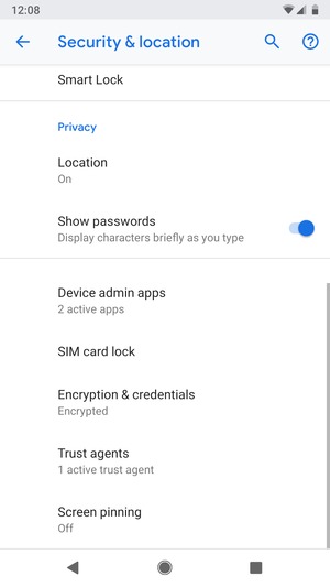 Select SIM card lock