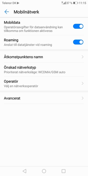 Slå på eller stäng av Roaming