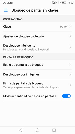 El teléfono ha sido asegurado con un bloqueo de pantalla