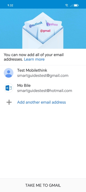Select TAKE ME TO GMAIL
