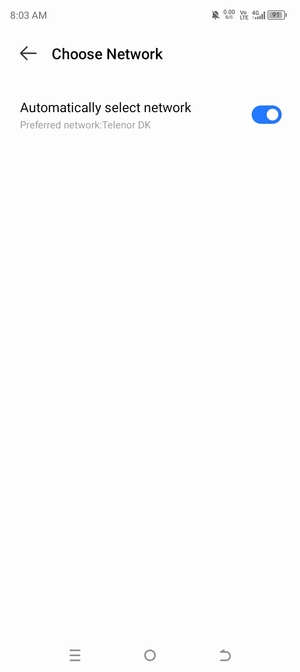 Turn off Automatically select network