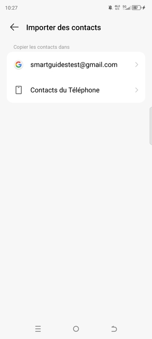 Sélectionnez votre compte Google