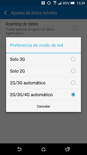 Seleccione la opción deseada