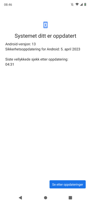Hvis telefonen din er oppdatert, vil du se følgende skjermbilde