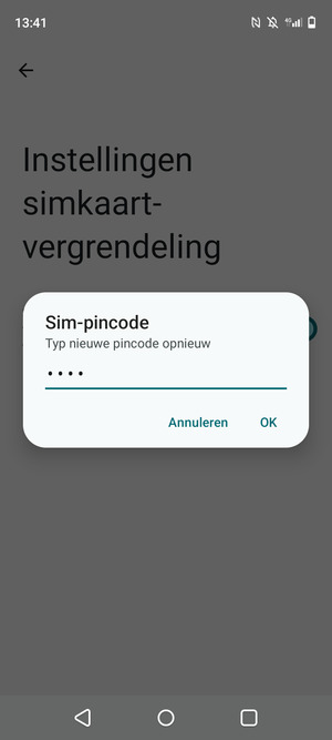 Bevestig uw Nieuwe pincode en selecteer OK