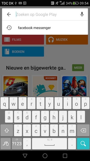 Voer de app-naam in en selecteer Zoek