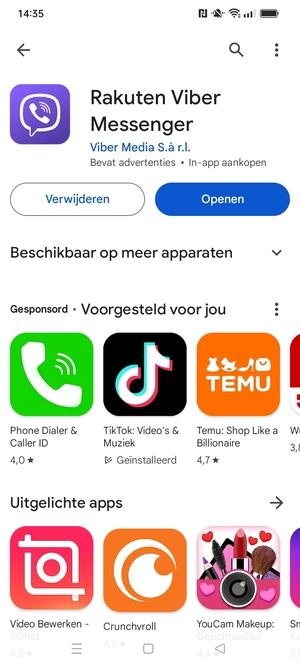 Selecteer Openen