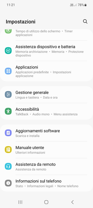 Scorri e seleziona Aggiornamenti software