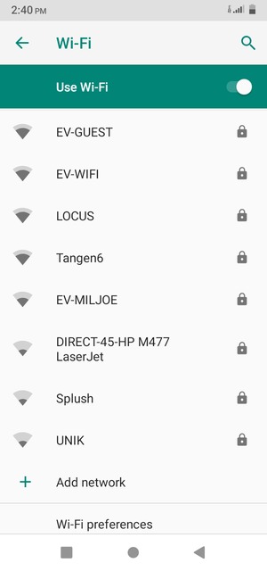 Select the wireless network you want to connect to