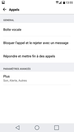 Sélectionnez Boîte vocale