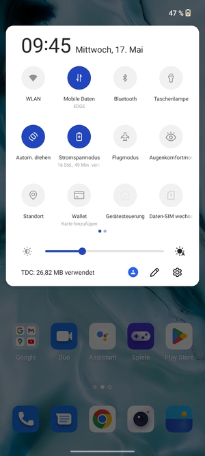 Schalten Sie Stromsparmodus ein