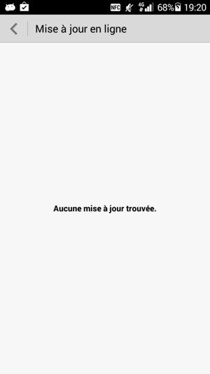 Si votre téléphone est à jour, vous verrez l'écran suivant.