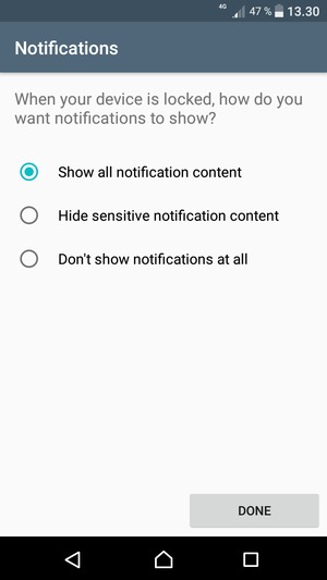 Select your preferred option and select DONE