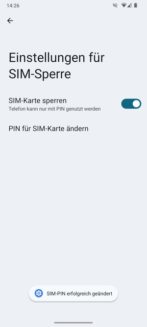 Ihre SIM-PIN wurde geändert